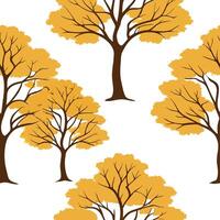 Flat Autumn trees seamless tile pattern with vibrant maple and oak leaves for warm home decor concept as Vibrant maple and oak leaves arranged seamlessly to create warm and invitin flat Set 4 vector