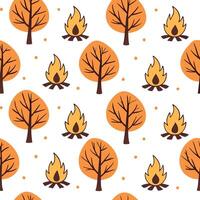 Flat Autumn warmth seamless tile pattern with cozy blankets and golden maple leaves for inviting home decor concept as Cozy blankets and golden maple leaves arranged seamlessly to flat Set 5 vector