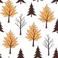Flat Autumn trees seamless tile pattern with vibrant maple and oak leaves for warm home decor concept as Vibrant maple and oak leaves arranged seamlessly to create warm and invitin flat Set 7 vector
