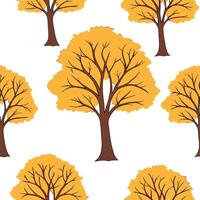 Flat Autumn trees seamless tile pattern with vibrant maple and oak leaves for warm home decor concept as Vibrant maple and oak leaves arranged seamlessly to create warm and invitin flat Set 3 vector