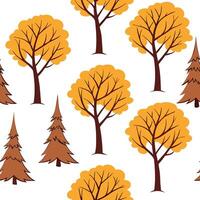 Flat Autumn trees seamless tile pattern with vibrant maple and oak leaves for warm home decor concept as Vibrant maple and oak leaves arranged seamlessly to create warm and invitin flat Set 8 vector