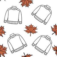Flat Autumn warmth seamless tile pattern with cozy blankets and golden maple leaves for inviting home decor concept as Cozy blankets and golden maple leaves arranged seamlessly to flat Set 6 vector