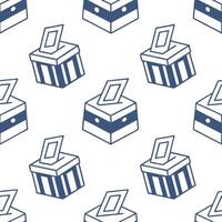 Flat Ballot box mosaic tiles concept as Seamless pattern of minimalist ballot box icons in various shades of blue Camera slowly pans across the repeating pattern revealing subtle flat vector