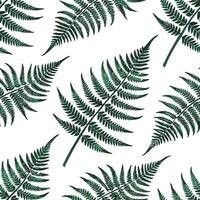 Flat Bohemian fern seamless tile pattern with lush green ferns and intricate details on a white background ideal for eclectic spaces concept as Lush green ferns with intricate deta flat vector