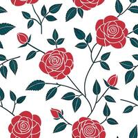 Flat Bohemian rose seamless tile pattern with lush pink roses and intricate details on a white background ideal for eclectic spaces concept as Lush pink roses with intricate detail flat Set 2 vector