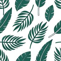 Flat Bohemian tropical leaves seamless tile pattern with eclectic leaf motifs and rich green hues perfect for creative spaces concept as Eclectic leaf motifs with rich green hues c flat vector
