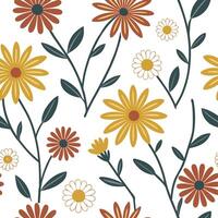 Flat Bohemian wildflowers seamless tile pattern with eclectic peonies and dahlias in rich vibrant colors perfect for creative spaces concept as Eclectic peonies and dahlias in rich flat vector