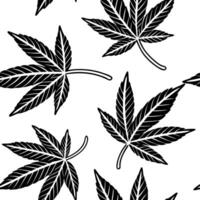 Flat Bold black and white sage leaves seamless pattern with intricate linework on white background concept as Intricate black and white sage leaves with bold linework forming a str flat vector