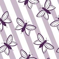 Flat Bold lilac stripes seamless tile pattern striking isolated white background ideal for modern home textiles branding packaging concept as Bold lilac stripes seamless pattern on flat vector