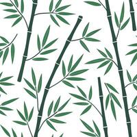 Flat Botanical garden bamboo leaves seamless tile pattern with various bamboo species in natural greens on white background perfect for serene spaces concept as Various bamboo spec flat vector
