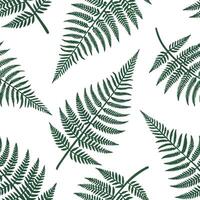 Flat Botanical garden fern seamless tile pattern with various fern species in natural green hues on a white background perfect for serene spaces concept as Various fern species in flat vector