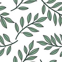 Flat Botanical snapdragon leaves seamless tile pattern lush isolated white background perfect for spring textiles branding packaging concept as Botanical snapdragon leaves seamless flat vector