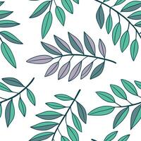 Flat Botanical wisteria leaves seamless tile pattern lush isolated white background perfect for spring textiles branding packaging concept as Botanical wisteria leaves seamless pat flat vector