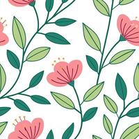 Flat Bright spring nature seamless pattern with bold blooms and green leaf backgrounds for lively garden projects concept as Bright spring floral pattern featuring bold blooms and flat Set 2 vector