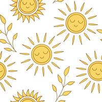 Flat Bright spring sunshine seamless tile pattern with golden rays soft gradients and a warm cheerful atmosphere concept as Golden rays and soft gradients of spring sunshine create flat vector