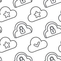 Flat Business online backup storage and cloud computing service symbolizes secure and efficient workplace data management systems concept as Highlights the role of cloud services flat vector