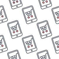Flat Business online shopping store and online payment with mobile application concept symbolizes digital commerce and ease of transactions concept as Highlights the growing trend flat vector