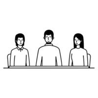 Flat Casual Team Interaction in Creative Meeting concept as A casual interaction among team members during a creative meeting in a modern office fostering a relaxed yet productive flat vector