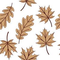 Flat Classic autumn leaves seamless tile pattern with chestnut and oak leaves for timeless fall home decor concept as Chestnut and oak leaves arranged seamlessly in classic autumn flat vector