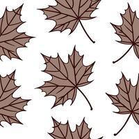 Flat Classic embroidered maple leaves seamless pattern with textured details on white concept as Textured embroidered style maple leaves creating a classic seamless pattern ideal f flat vector