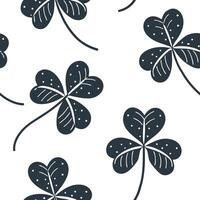 Flat Classic embroidered clover seamless pattern with textured details on white concept as Textured embroidered style clovers creating a classic seamless pattern ideal for traditio flat Set 2 vector