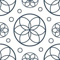 Flat Clean circles tile pattern with uniform shape alignment on white background emphasizing balance and harmony concept as Uniformly aligned circles forming a balanced seamless pa flat vector