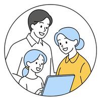 Flat Close up of family playing with a smart home interface futuristic lighting with copy space concept as A macro shot of family members using a smart home interface The futurist flat vector