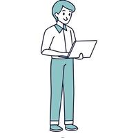 Flat Close up of an IT specialist integrating customer data systems concept as An IT specialist integrates various customer data systems ensuring seamless information flow and acce flat vector