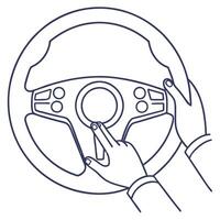 Flat Close up of fingertips interacting with holographic controls on steering wheel concept as A macro shot focuses on the drivers fingertips as they interact with holographic cont flat vector