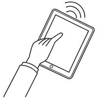 Flat Close up of hand swiping holographic notification in air concept as A macro image shows a hand swiping away a holographic notification floating in the air representing seamles flat Set 2 vector