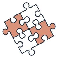 Flat Close up of interlocked puzzle pieces of different colors with copy space concept as A macro image shows puzzle pieces of various colors interlocked seamlessly symbolizing the flat vector
