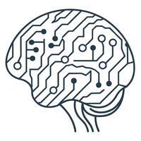 Flat Close up of human neural network blending with circuit board concept as A macro image showing a human neural network merging seamlessly with a circuit board symbolizing the in flat vector