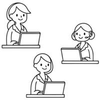 Flat Close up of team members using smartboards for interactive presentations copy space below concept as A close up of team members using smartboards for interactive presentations flat vector
