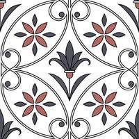 Flat Combine European Renaissance art influences with modern seamlessestiles patterns using floral and classical art forms concept as Fuse classic renaissance motifs with contempora flat vector