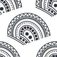 Flat Combine ethnic geometric borders with sleek arcs for culturally rich on trend tile backgrounds supporting marketing objectives or brand expansions concept as Focus on seamless flat vector