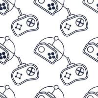Flat Compose seamless tile patterns with docking port graphics streamlined spaceship contours and crisp white isolation for next gen inspiration concept as Streamlined docking port flat Set 2 vector