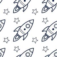 Flat Compose seamless tile patterns with docking port graphics streamlined spaceship contours and crisp white isolation for next gen inspiration concept as Streamlined docking port flat vector