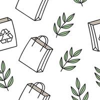 Flat Compostable Packaging Background concept as A seamless background featuring compostable packaging materials representing a Zero Waste New Year 2026 The camera focuses on the flat vector