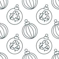 Flat Compostable Packaging Christmas Ornaments concept as A seamless minimal background featuring a repeating pattern of Christmas ornaments made from compostable packaging materia flat vector