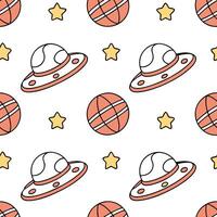 Flat Conceive seamless sci fi grids with virtual circuit lines cosmic illusions and bright orb accents over white suitable for e gaming or tech product lines concept as Unite circu flat vector