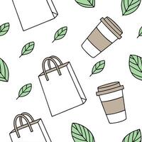 Flat Compostable Packaging Background concept as A seamless background featuring compostable packaging materials representing a Zero Waste New Year 2026 The camera focuses on the flat Set 2 vector