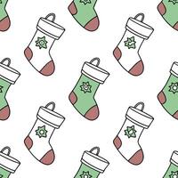 Flat Compostable Packaging Christmas Stockings concept as A seamless minimal background featuring a repeating pattern of Christmas stockings made from compostable packaging materia flat Set 2 vector