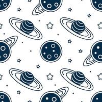 Flat Construct seamless cosmic swirl motifs with partial planet outlines star formations and strong white background for dynamic brand marketing concept as Merge half orbit lines s flat vector