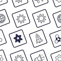 Flat Construct seamless tiles design merging VR AI and software icon sets in white squares perfect for boosting brand presence in modern marketing concept as Merge a cohesive set of flat vector