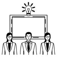 Flat Energetic Team Interaction in Creative Workspace concept as An energetic team interacting and exchanging ideas in a vibrant creative workspace during a brainstorming session c flat vector