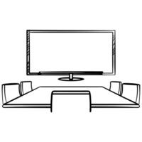 Flat Glossy High Tech Meeting Room Background concept as A glossy high tech meeting room background with advanced technology and ample copy space perfect for showcasing collaborati flat vector