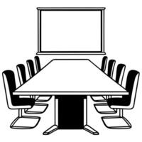Flat Glossy Conference Room Background concept as A glossy conference room background featuring a large table and modern chairs perfect for showcasing collaborative office brainsto flat vector