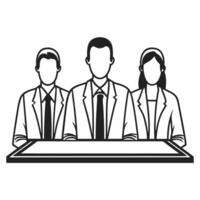 Flat Glossy Modern Office Background with Team Collaboration concept as A sleek glossy modern office background with professionals collaborating around a glass table creating a sty flat vector