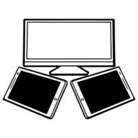 Flat Glossy Workspace with High Tech Gadgets concept as A glossy high tech workspace featuring advanced gadgets like tablets and interactive boards ideal for creative brainstorming flat vector