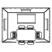 Flat Plain Bright Office Background for Brainstorming concept as A plain bright office setting with clean lines and minimal furniture perfect for a collaborative brainstorming sess flat vector